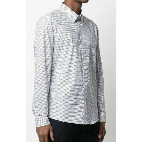 MICHAEL KORS Mens White Printed Button Down Casual Shirt XL - Picture 1 of 1